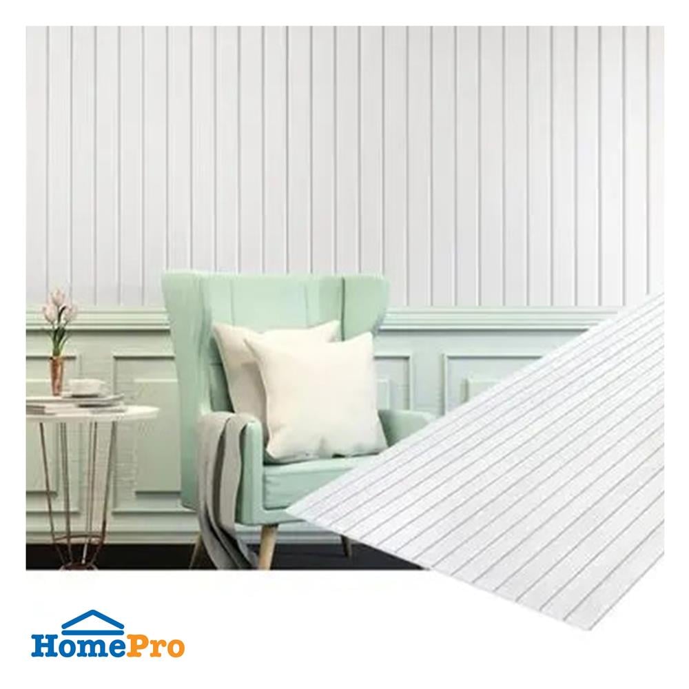 แผ่นผนัง SHERA เซาะร่องวี 3 นิ้ว ลายผิวเสี้ยน 120x240x0.6 ซม. สีธรรมชาติ