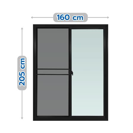 ประตูบานเลื่อน S-S มุ้ง WINDOW ASIA 160x205 ซม. สีดำ_0