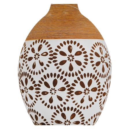TABLE LAMP CARINI CLASSIC F4289 FABRIC/CERAMIC BROWN