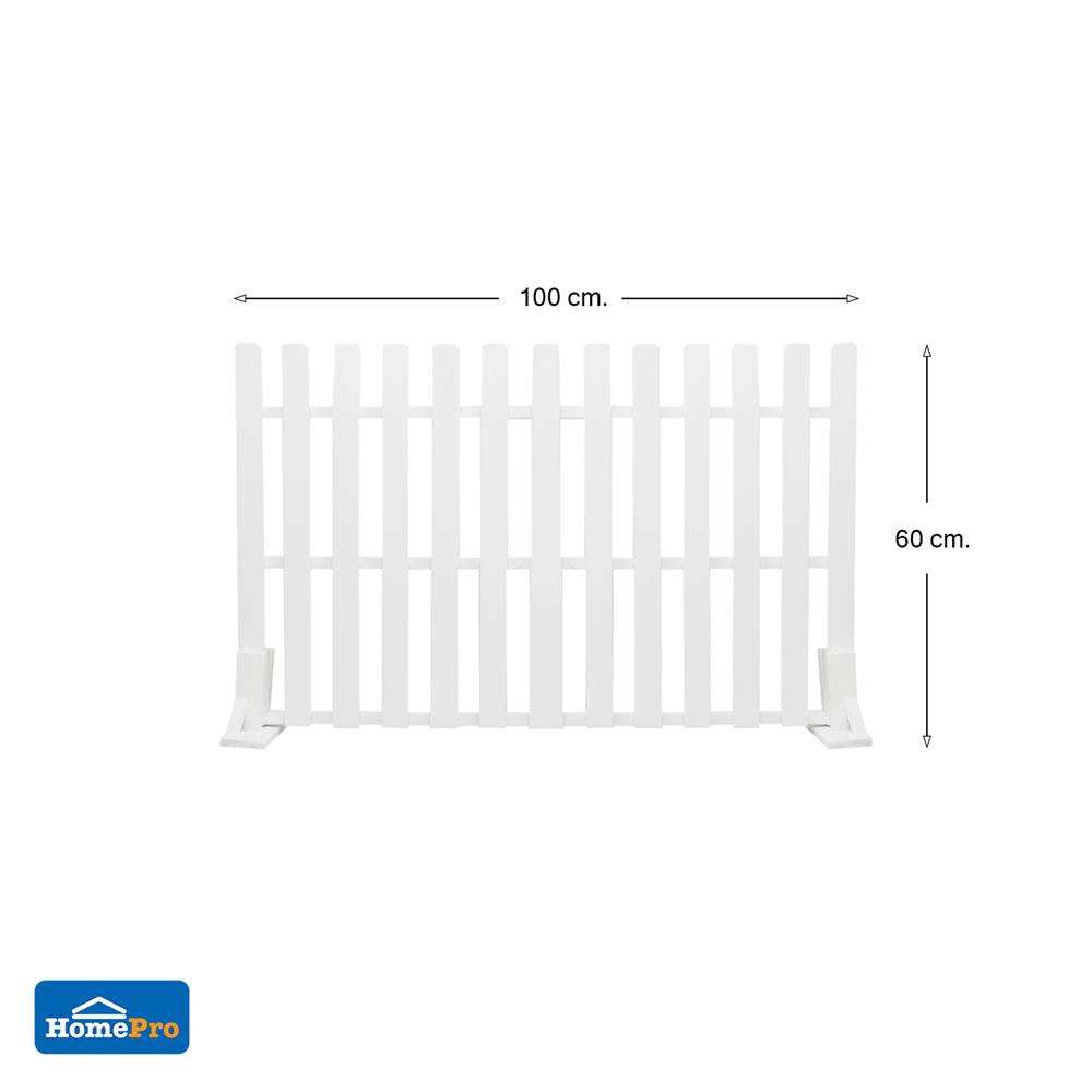 รั้วไม้เต็งตั้งพื้น ME LIVING GARTENE 100X60 ซม. สีขาว