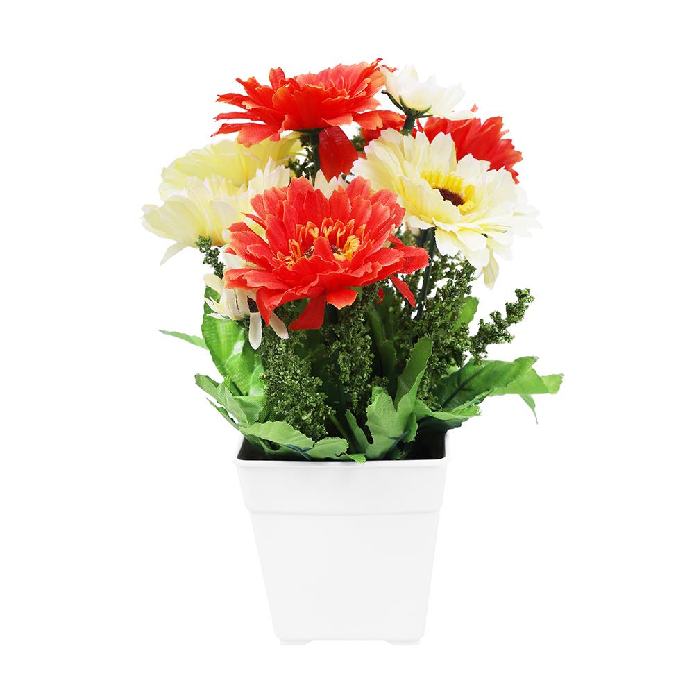ดอกไม้ประดิษฐ์ในกระถาง ME LIVING DAISY สีส้ม