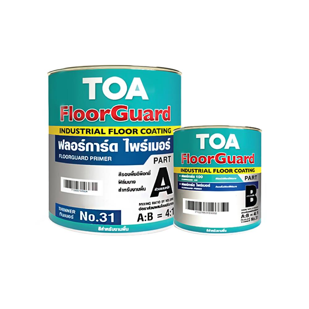 สีงานอุตสาหกรรม TOA FLOORGUARD A+B สีแดง 1 แกลลอน