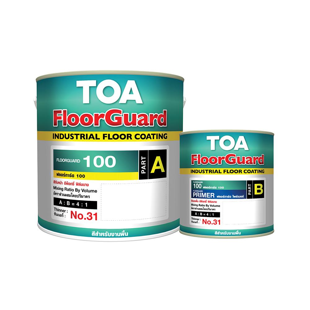สีงานอุตสาหกรรม TOA FLOORGUARD 100 A+B สีครีม 1 แกลลอน
