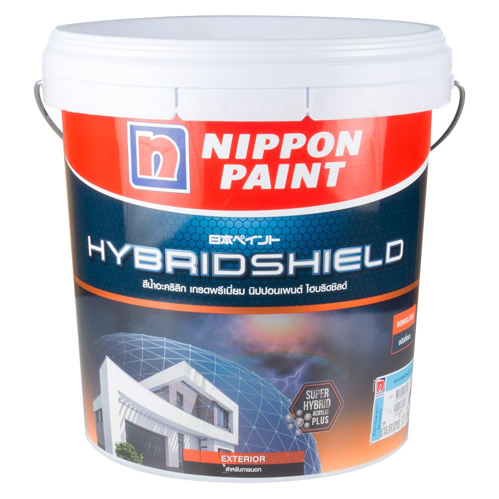 สีน้ำทาภายนอก ชนิดกึ่งเงา NIPPON PAINT HYBRIDSHIELD BASE A สีขาว 2.5 แกลลอน