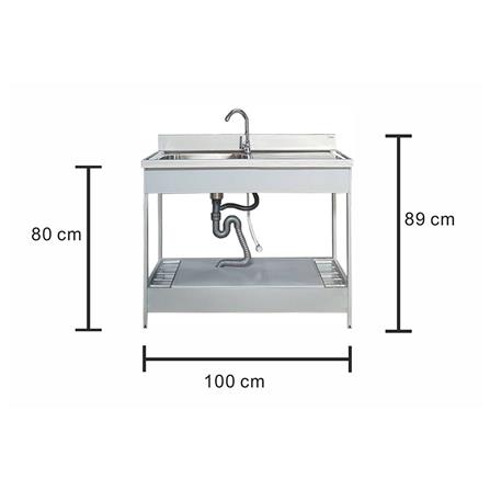 ซิงค์ขาตั้ง 1หลุม 1ที่พัก CABIN SIENA10055 สเตนเลส_2