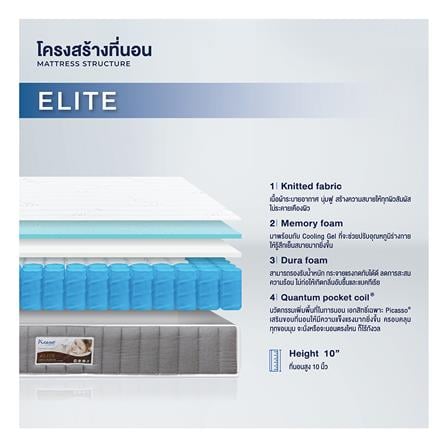 ที่นอน 3.5 ฟุต PICASSO COMFORT NEW ELITE (พร้อมชุดเครื่องนอน 7 ชิ้น)_4