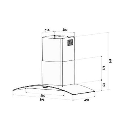เครื่องดูดควันกระโจม MEX KV738X90-1 90 ซม._1