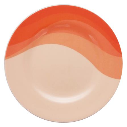 จานตื้นเมลามีน 9 นิ้ว SUPERWARE ORANGE DUNE  สีครีม-ส้ม_0
