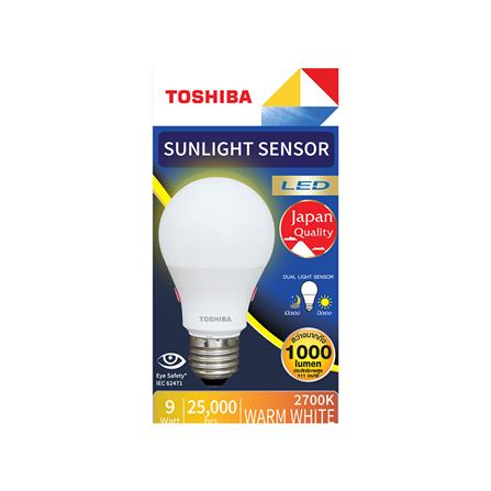 หลอด LED TOSHIBA SUNLIGHT SENSOR 9 วัตต์ E27 WARMWHITE_1
