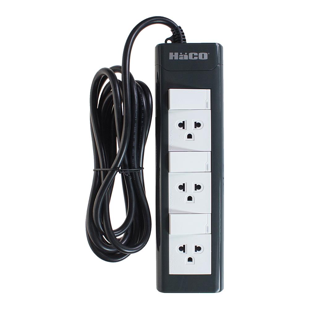 รางปลั๊กไฟ 3ช่อง 3สวิตซ์ HACO EPN-3S3EB/3 16A 3 ม.