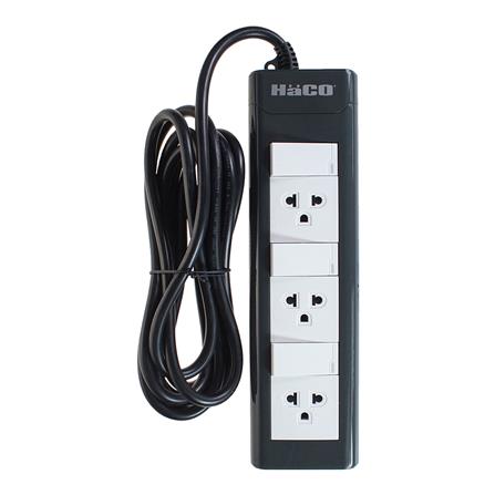 รางปลั๊กไฟ 3ช่อง 3สวิตซ์ HACO EPN-3S3EB/3 16A 3 ม._1