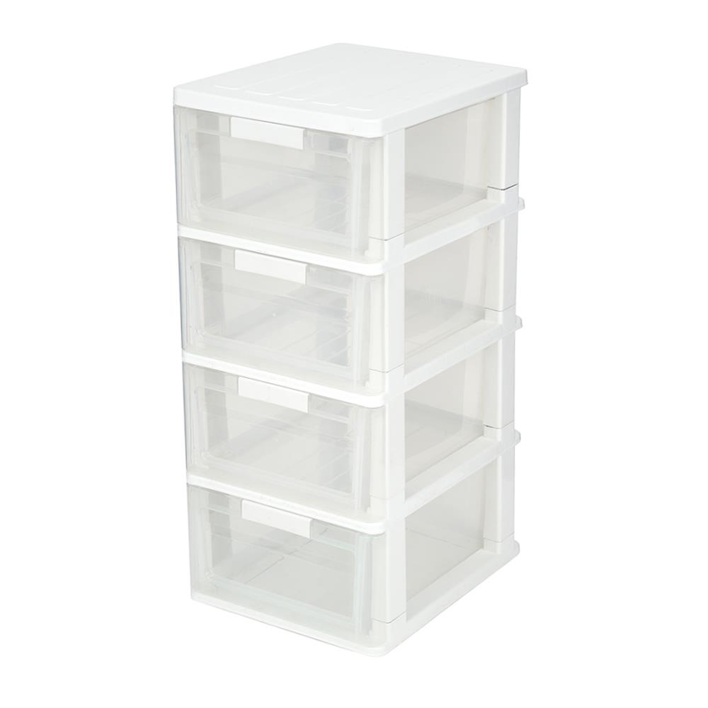 ตู้ลิ้นชัก 4 ชั้น STACKO MAX(S) 34x40x80 ซม. สีใส