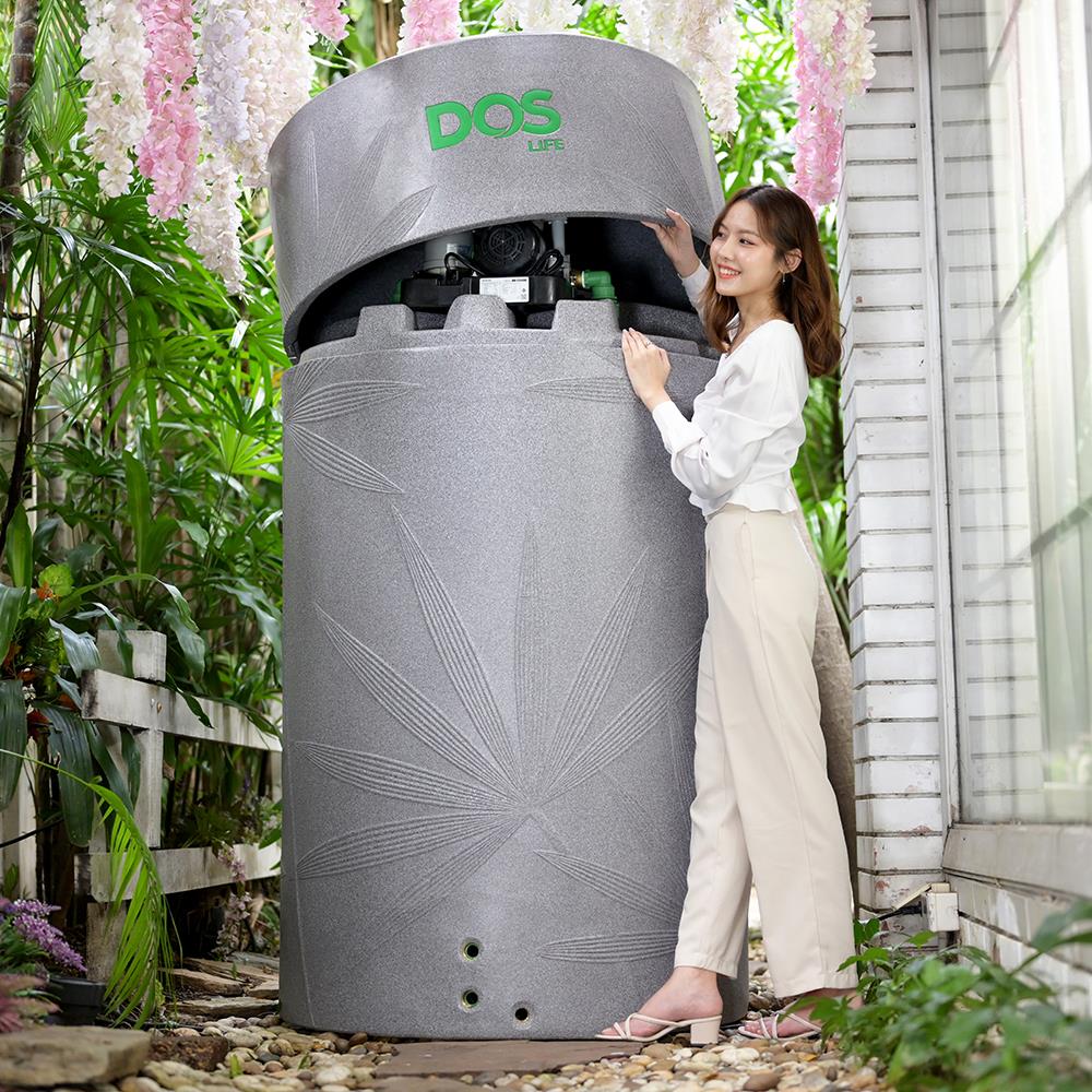แท้งค์น้ำบนดิน DOS NATURA WATER PAC 2,000 ลิตร สีเทา+ปั๊มน้ำ MITSUBISHI EP355