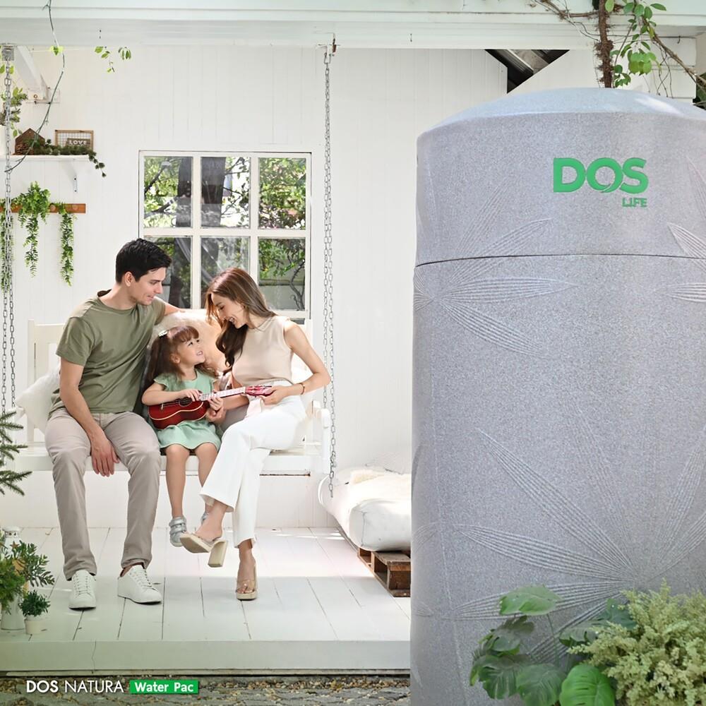 แท้งค์น้ำบนดิน DOS NATURA WATER PAC 2,000 ลิตร สีเทา+ปั๊มน้ำ MITSUBISHI EP355