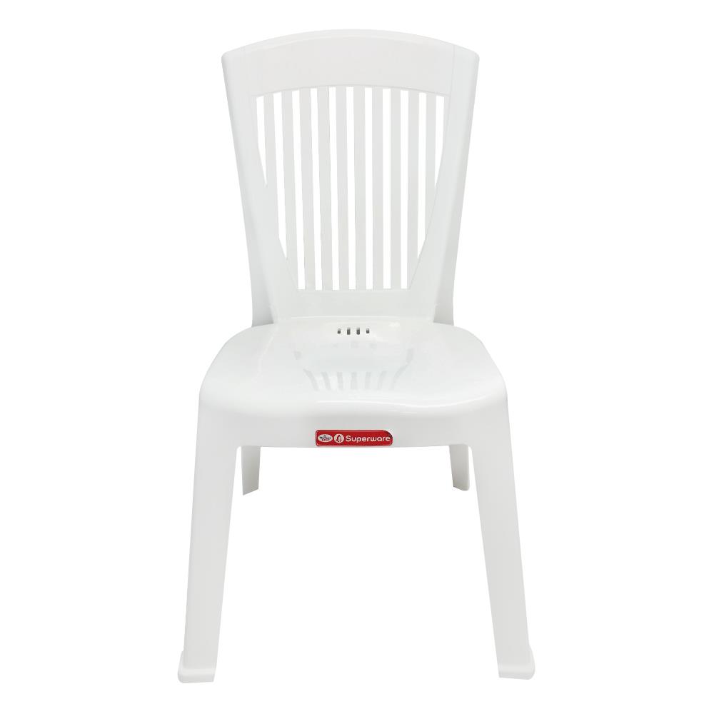 เก้าอี้พลาสติกลายตรง SUPERWARE CH-63 สีขาว