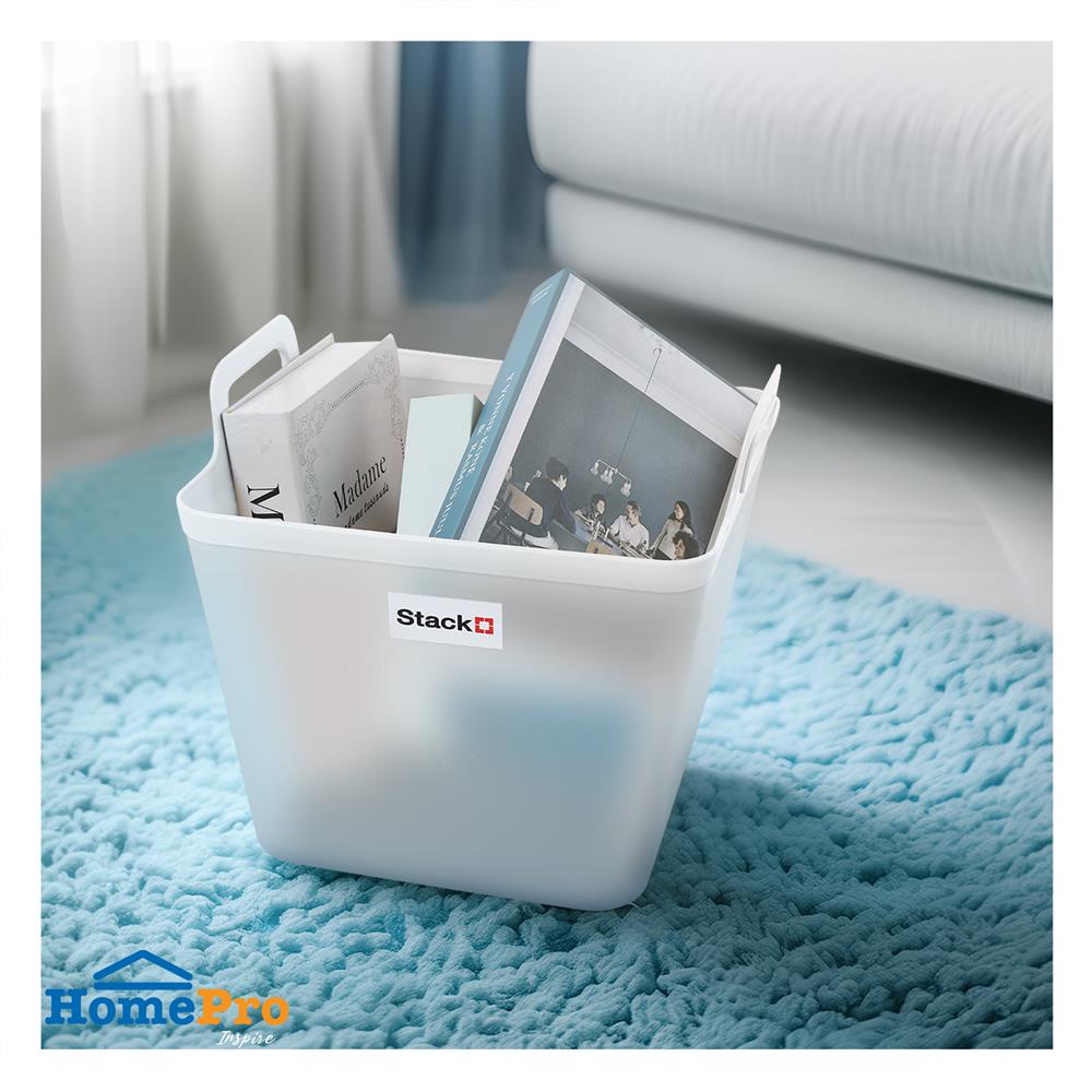 กล่องหูหิ้ว STACKO รุ่นมินนี่ เอียร่า 30x30x30.5 ซม. สีขาวใส