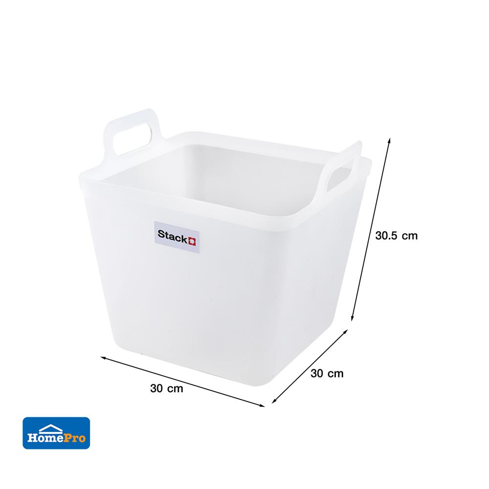 กล่องหูหิ้ว STACKO รุ่นมินนี่ เอียร่า 30x30x30.5 ซม. สีขาวใส