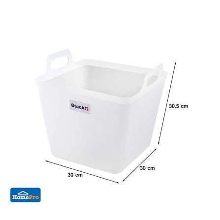 กล่องหูหิ้ว STACKO รุ่นมินนี่ เอียร่า 30x30x30.5 ซม. สีขาวใส_4