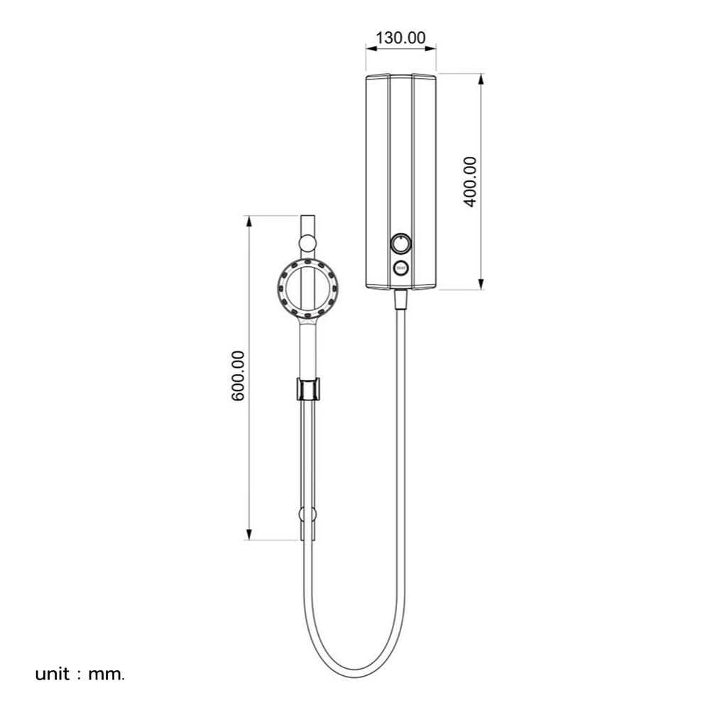 ฝักบัวสายอ่อนพร้อมเครื่องทำน้ำอุ่น HAFELE รุ่น 495.60.074 สีดำ