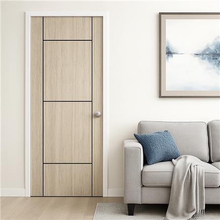 ประตูภายใน UPVC เจาะลูกบิด PARAZZO PUN04 90x220 ซม. สีเทา_1