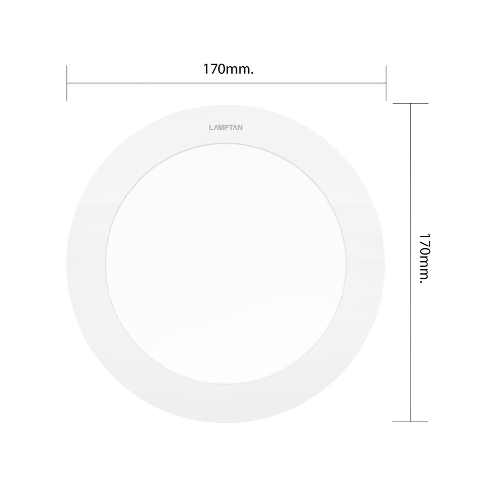 ดาวน์ไลท์ LED LAMPTAN ULTRA SLIM PC 12 วัตต์ WARM WHITE 6 นิ้ว สีขาว กลม