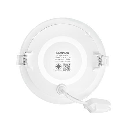 ดาวน์ไลท์ LED LAMPTAN ULTRA SLIM PC 12 วัตต์ WARM WHITE 6 นิ้ว สีขาว กลม_2