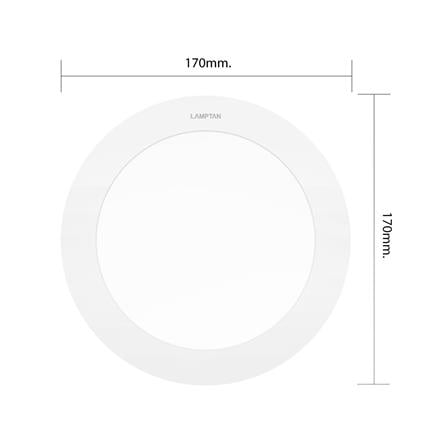 ดาวน์ไลท์ LED LAMPTAN ULTRA SLIM PC 12 วัตต์ WARM WHITE 6 นิ้ว สีขาว กลม_6