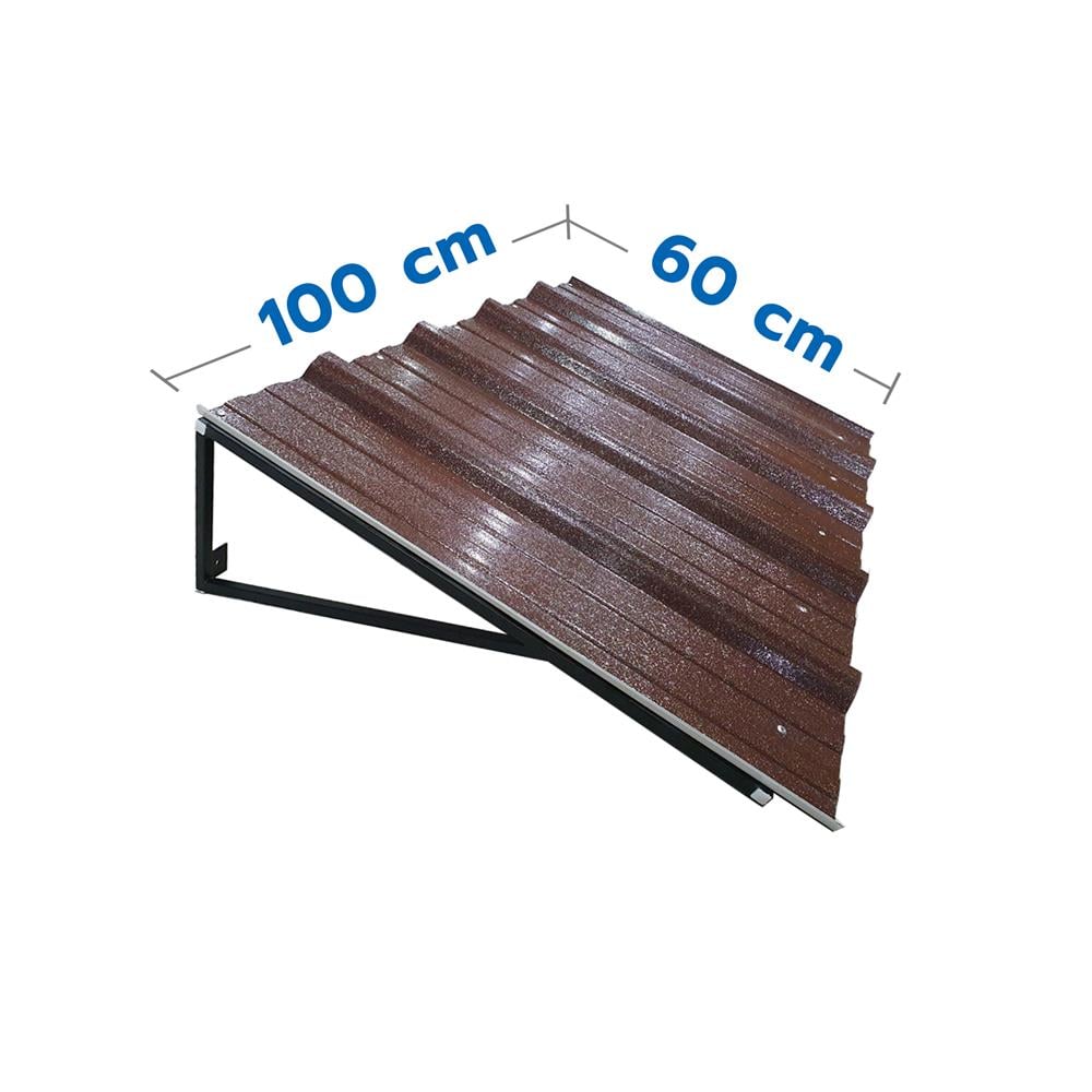 กันสาด UPVC โครงเหล็ก S.D.BRILLIANT 60X100 ซม. สีน้ำตาล
