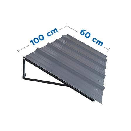 กันสาด UPVC โครงเหล็ก S.D.BRILLIANT 60X100 ซม. สีเทา