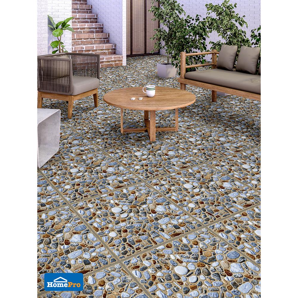 กระเบื้องพื้น 40x40 ซม. TARA กราเวล สโตน เทา 0.94M2