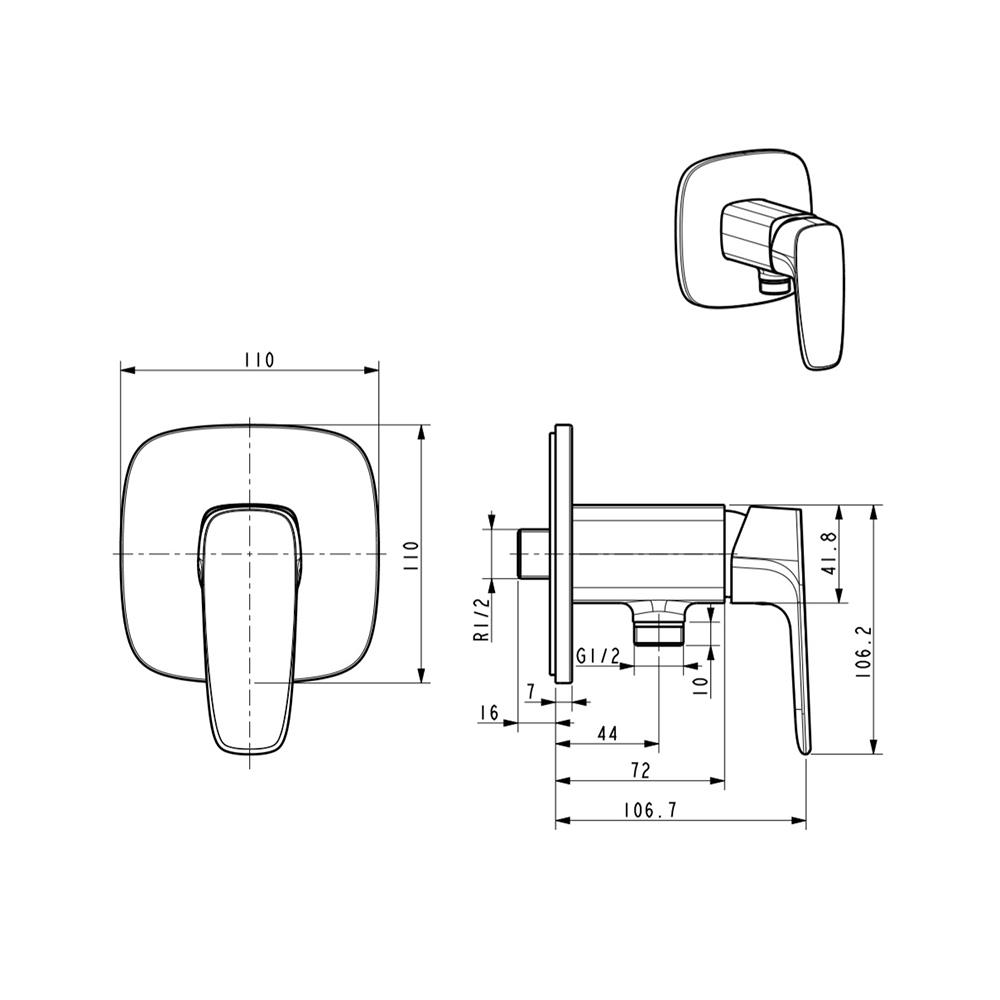 วาล์วฝักบัวผสม AMERICAN STANDARD A-1726-10