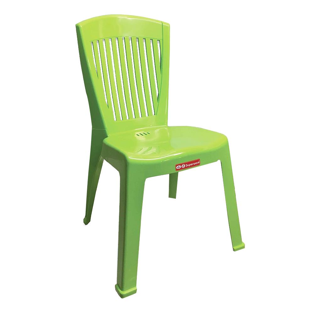 เก้าอี้พลาสติกลายตรง SUPERWARE CH-63 สีเขียว