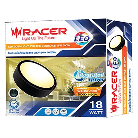 ดาวน์ไลท์ LED RACER EVO TECH 18 วัตต์ WARMWHITE 8 นิ้ว สีดำ_3