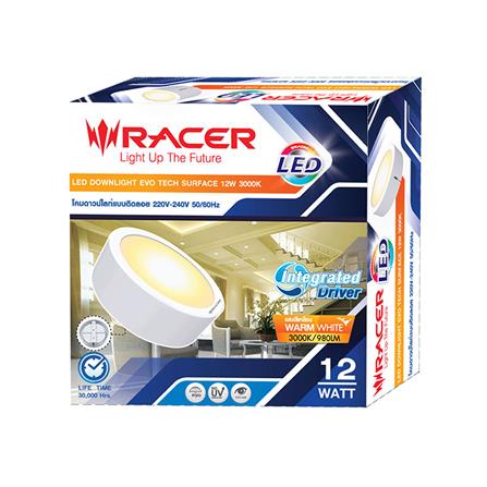 ดาวน์ไลท์ LED RACER EVO TECH 12 วัตต์ WARMWHITE 6 นิ้ว สีขาว_3