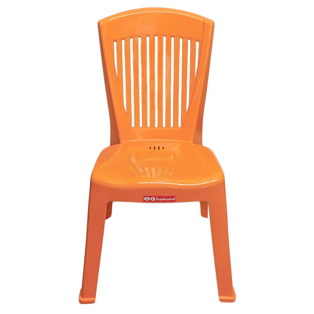 เก้าอี้พลาสติกลายตรง SUPERWARE CH-63 สีส้ม