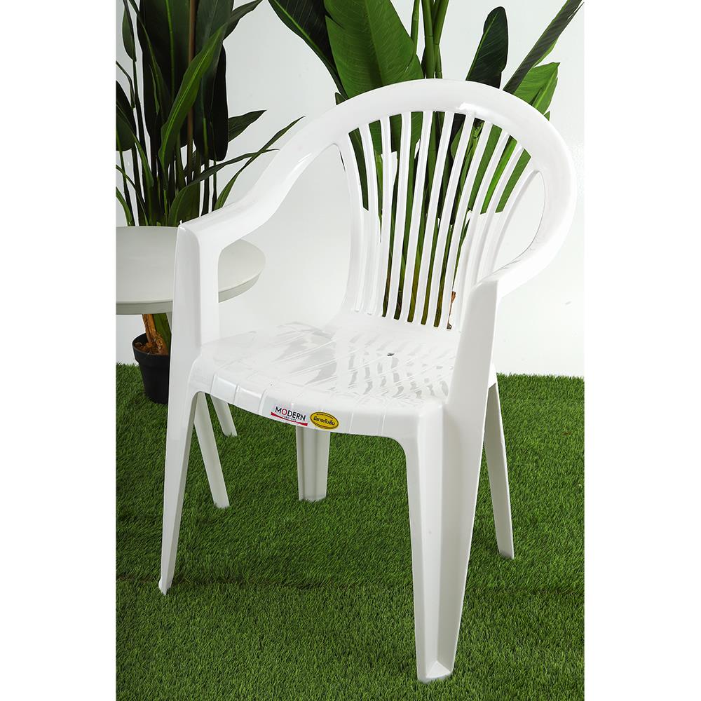 เก้าอี้พนักพิงมีที่วางแขน SPRING VENUS4 สีขาว