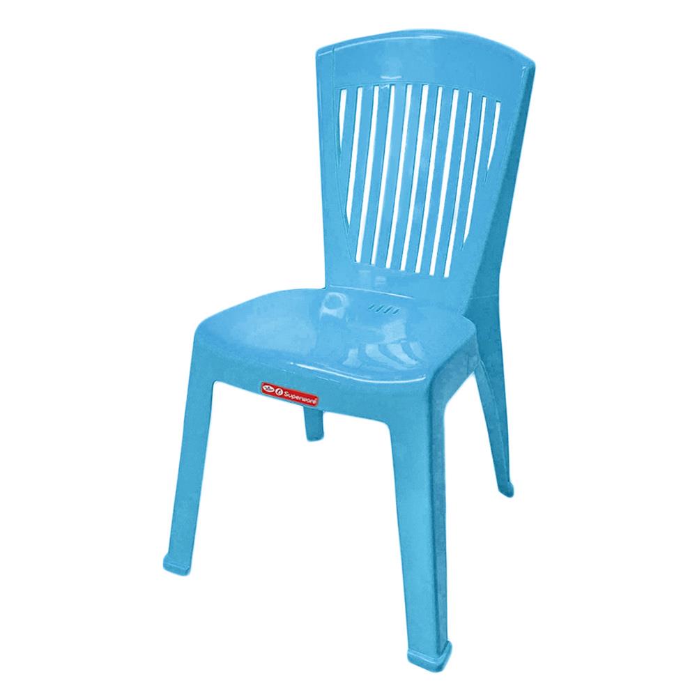 เก้าอี้พลาสติกลายตรง SUPERWARE CH-63 สีฟ้า