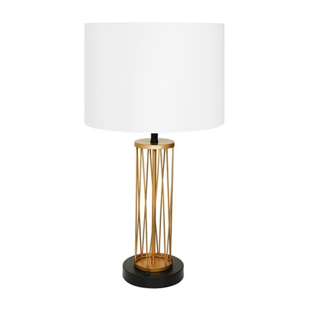 TABLE LAMP CARINI YJ202027 WHITE/ANTIQUE BRASS/BLACK