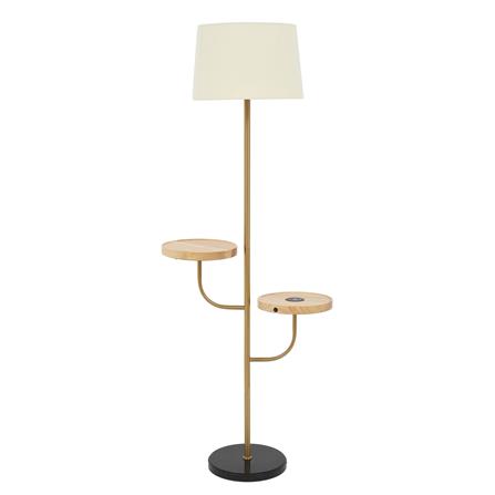 FLOOR LAMP CARINI YJ202032 WHITE/ANTIQUE BRASS/BLACK