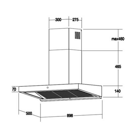 CHIMNEY HOOD MEX K638BFX90 90CM