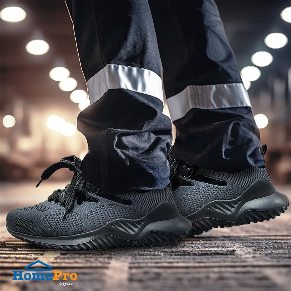 รองเท้านิรภัยผ้า พื้นยาง DEXZON LJ-20680 เบอร์ 44 สีเทา