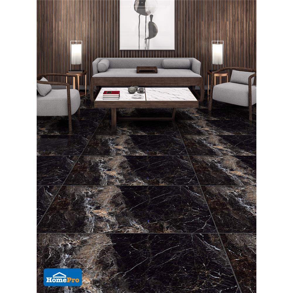 กระเบื้องพื้นพอร์ซเลน 80x160 ซม. TARA บาร์คลีย์ แบล็ค 2.56M2