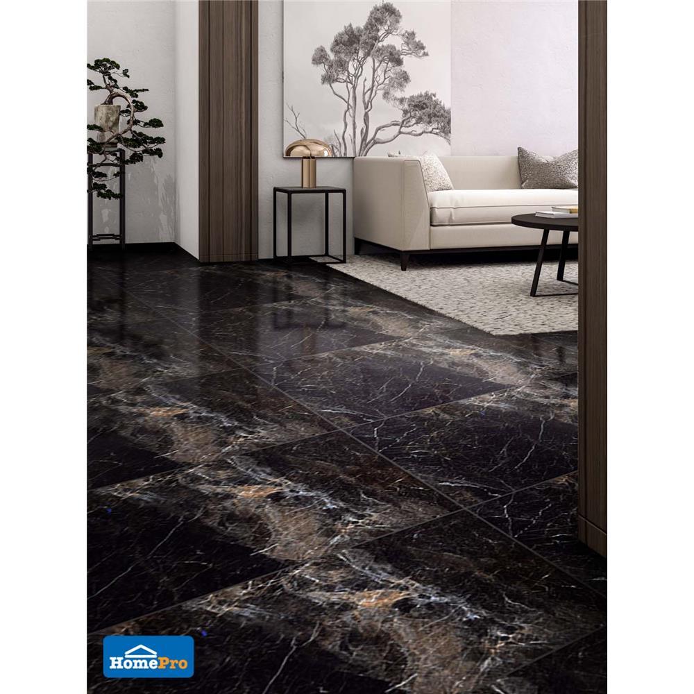 กระเบื้องพื้นพอร์ซเลน 80x160 ซม. TARA บาร์คลีย์ แบล็ค 2.56M2