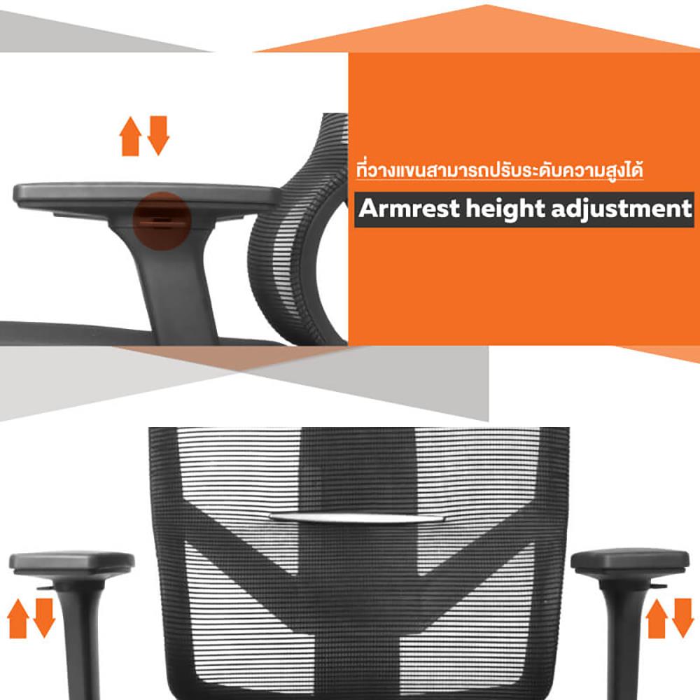 เก้าอี้เพื่อสุขภาพ ERGOTREND LUND NOHEADREST สีดำ