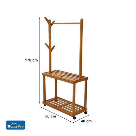 ราวแขวนผ้าไม้+ชั้นวางของ 2 ชั้น PLIM MEDIS_6