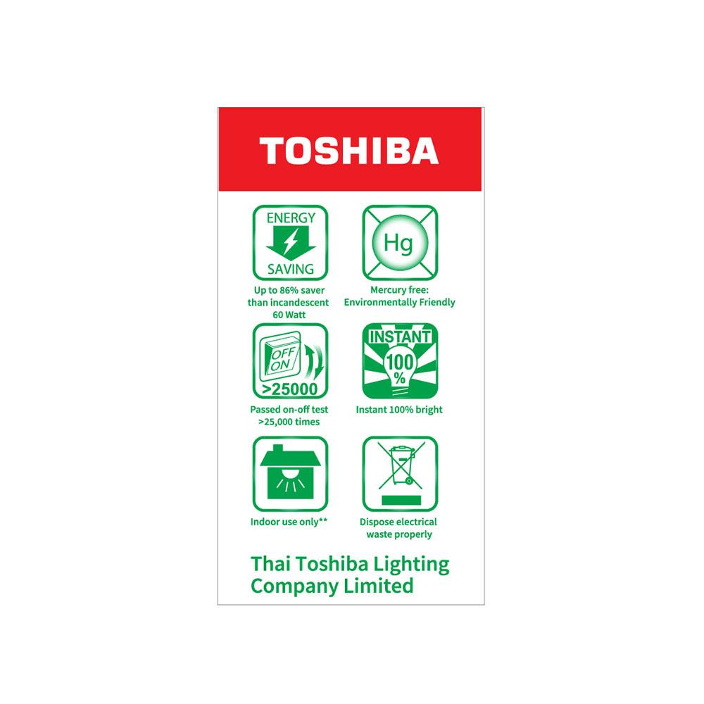หลอด LED TOSHIBA A60 8 วัตต์ E27 COOLWHITE แพ็ค 2 ชิ้น