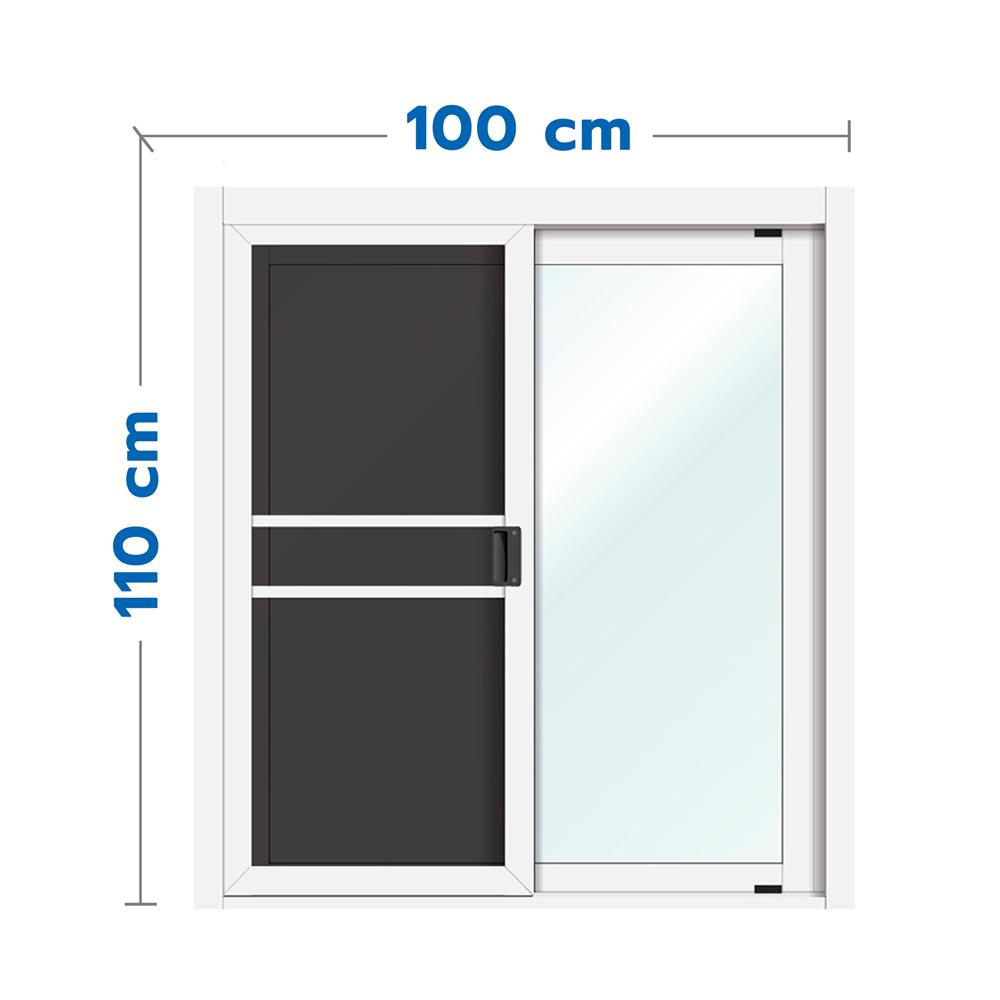 หน้าต่างบานเลื่อน อะลูมิเนียม S-S มุ้ง LYNN MAX Z 100X110 ซม. สีขาว