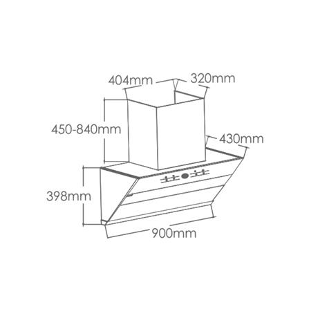 CHIMNEY HOOD FOTILE JQG9009T 90CM