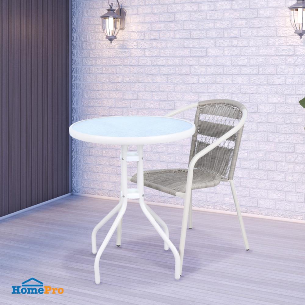 เก้าอี้หวายเทียม SPRING WICKER X สีเทาอ่อน