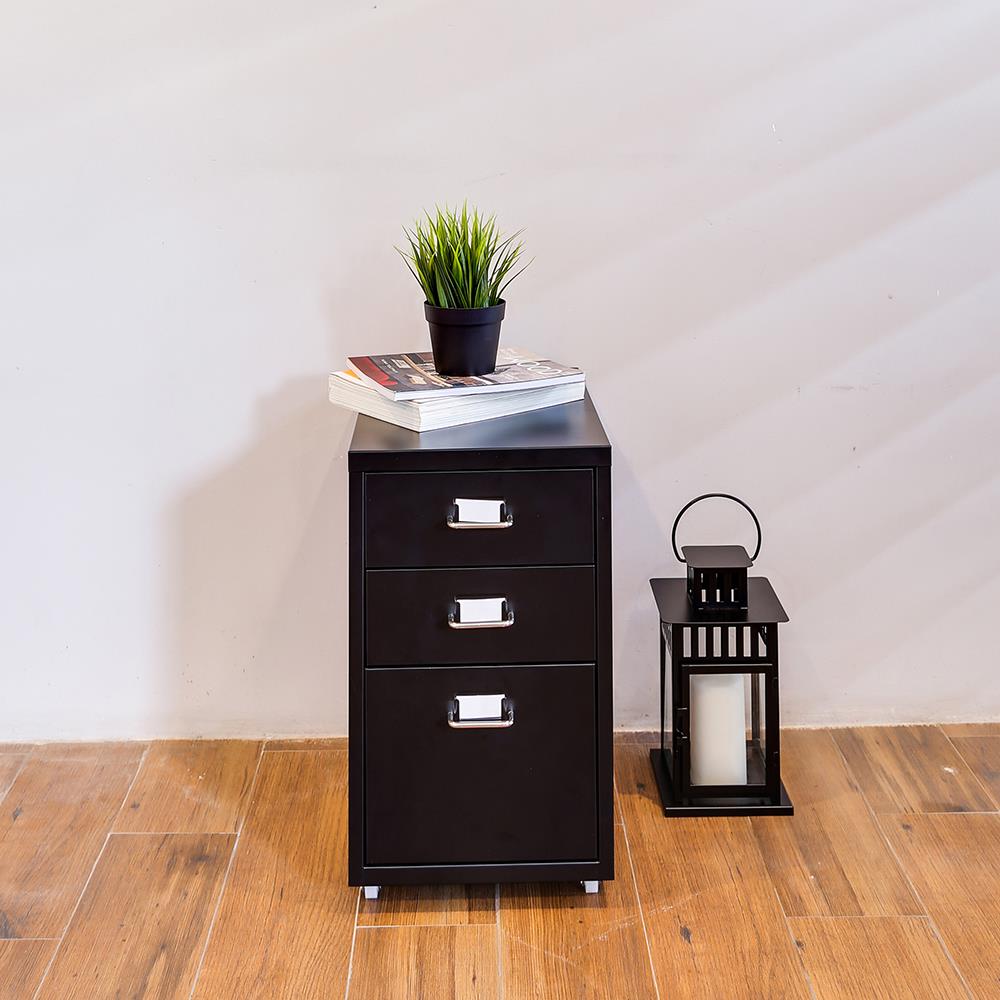 ตู้ลิ้นชักเหล็ก 3 ชั้น CTREND MOBILE PEDESTAL สีดำ